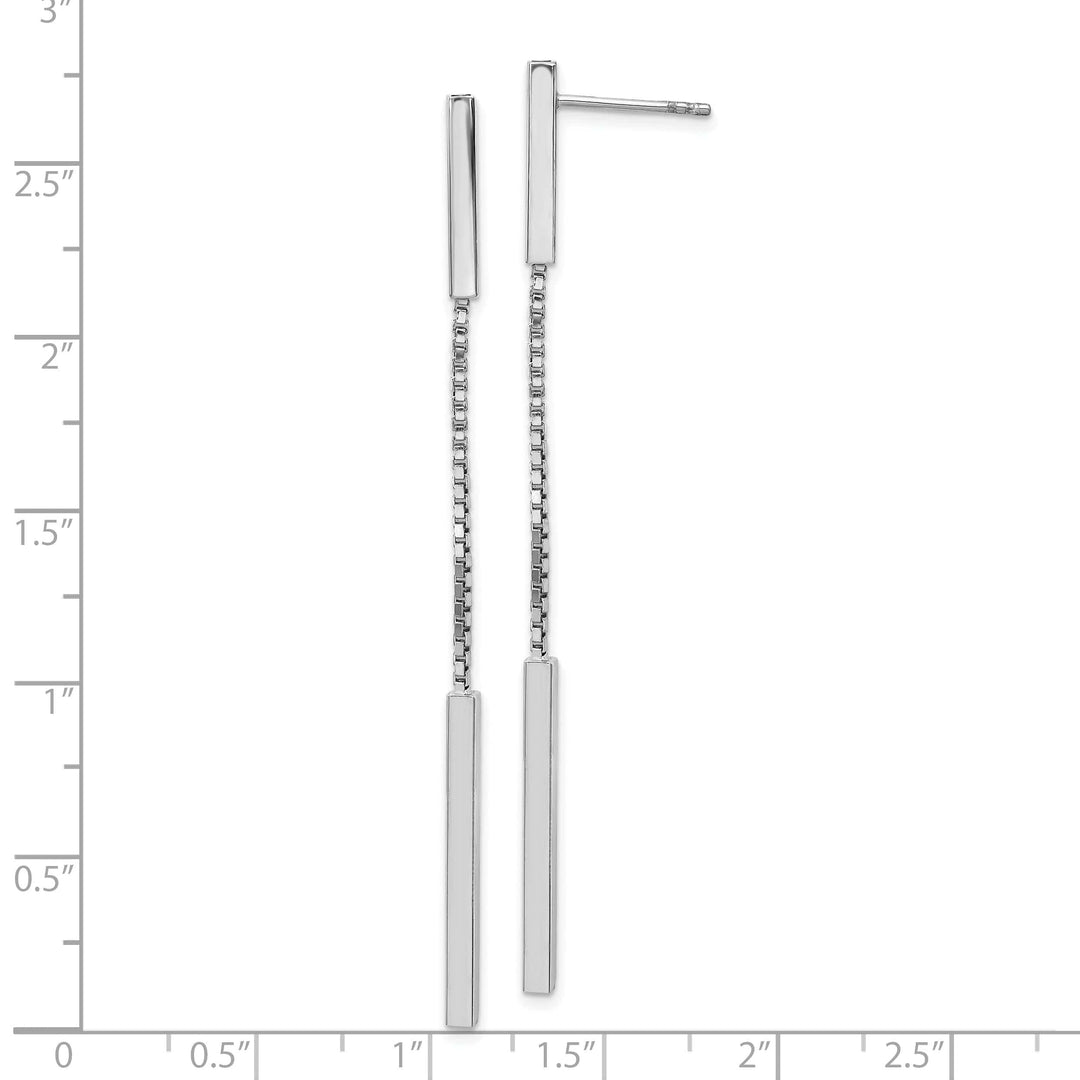 Lovely Rita's Pendants & Charms Silver Rhodium Polished Finish Bar Dangle Post Earrings