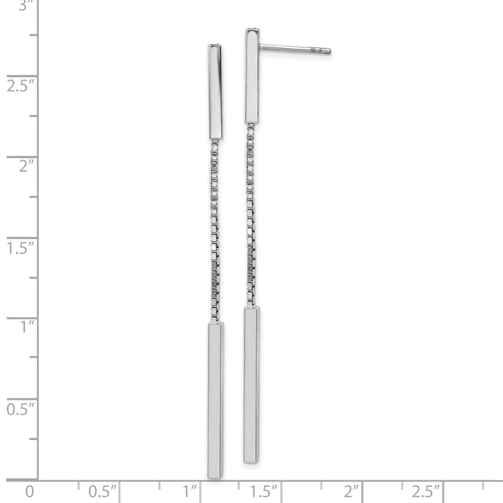 Lovely Rita's Pendants & Charms Silver Rhodium Polished Finish Bar Dangle Post Earrings