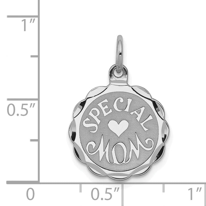 Lovely Rita's Pendants & Charms Silver Round Brocaded Special Mom Disc Pendant