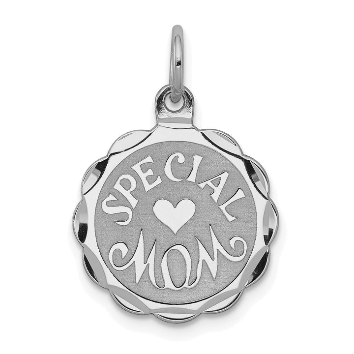 Lovely Rita's Pendants & Charms Silver Round Brocaded Special Mom Disc Pendant