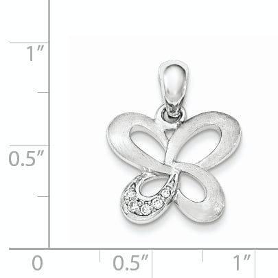 Lovely Rita's Pendants & Charms Silver Satin Cubic Zirconia Butterfly Pendant
