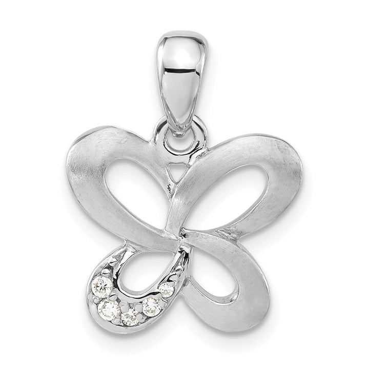 Lovely Rita's Pendants & Charms Silver Satin Cubic Zirconia Butterfly Pendant