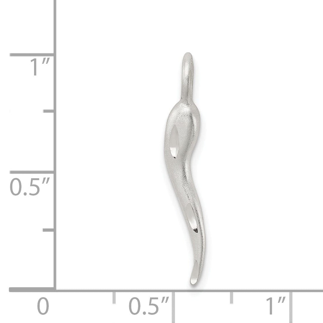 Lovely Rita's Pendants & Charms Silver Satin Finish 3-D Italian Horn Charm