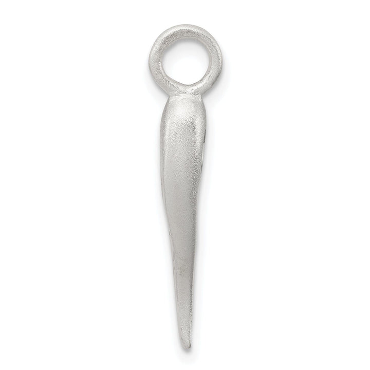 Lovely Rita's Pendants & Charms Silver Satin Finish 3-D Italian Horn Charm