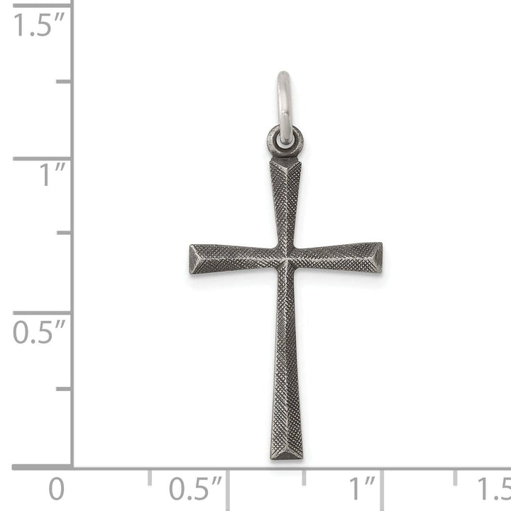 Lovely Rita's Pendants & Charms Silver Satin Textured Antiqued Cross Pendant