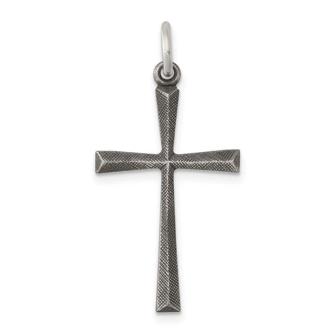 Lovely Rita's Pendants & Charms Silver Satin Textured Antiqued Cross Pendant