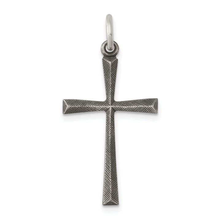 Lovely Rita's Pendants & Charms Silver Satin Textured Antiqued Cross Pendant