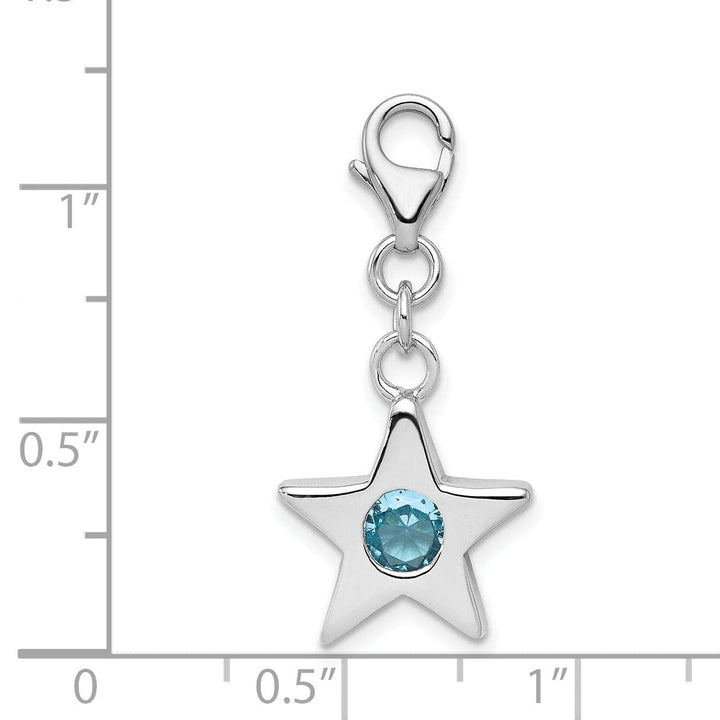 Lovely Rita's Pendants & Charms Silver September C.Z Birthstone Star Charm