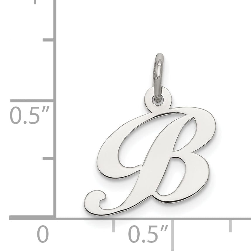 Lovely Rita's Pendants & Charms Silver Small Fancy Script Initial B Charm