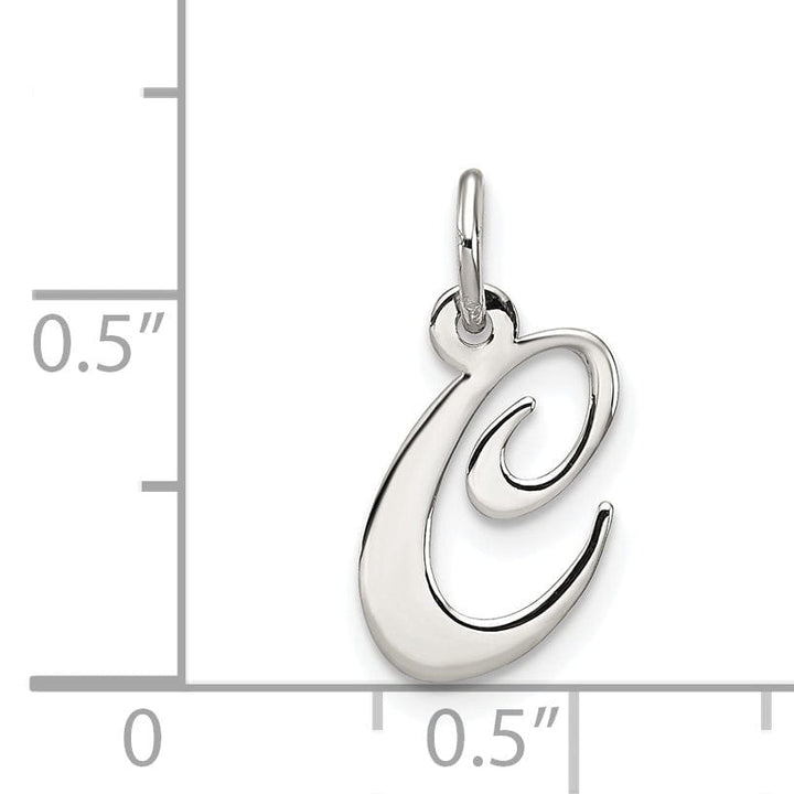Lovely Rita's Pendants & Charms Silver Small Fancy Script Initial C Charm