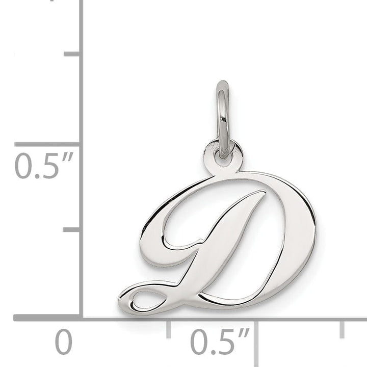 Lovely Rita's Pendants & Charms Silver Small Fancy Script Initial D Charm