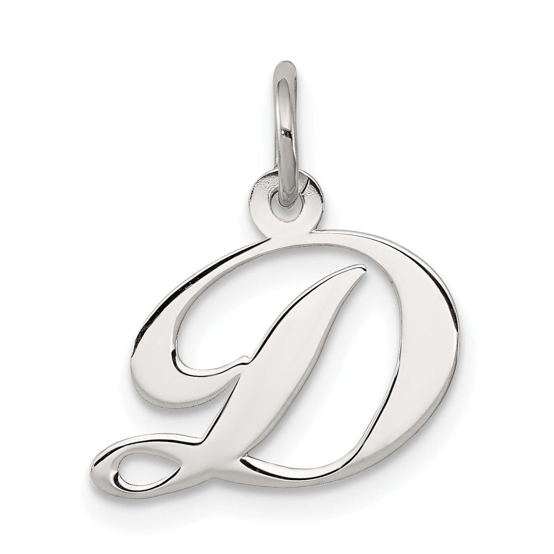 Lovely Rita's Pendants & Charms Silver Small Fancy Script Initial D Charm