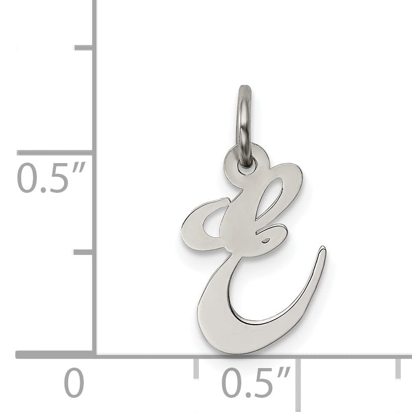 Lovely Rita's Pendants & Charms Silver Small Fancy Script Initial E Charm
