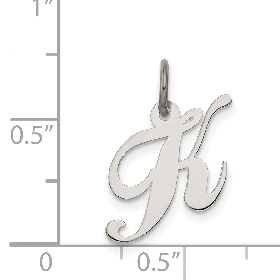 Lovely Rita's Pendants & Charms Silver Small Fancy Script Initial K Charm