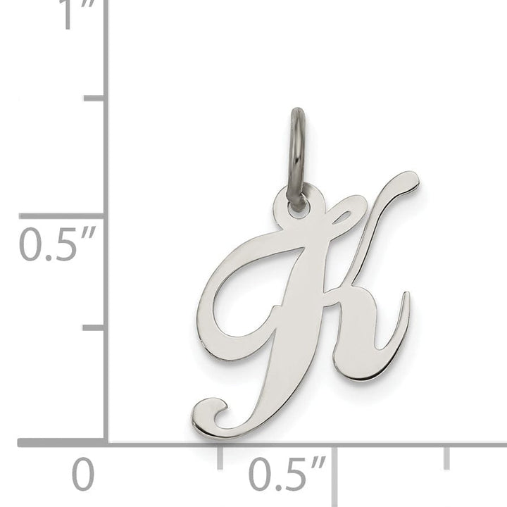 Lovely Rita's Pendants & Charms Silver Small Fancy Script Initial K Charm