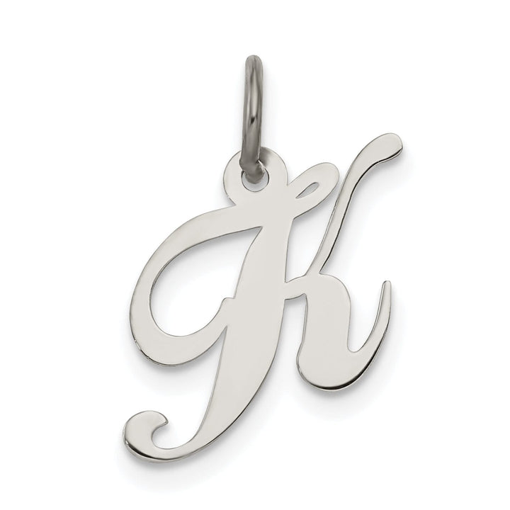 Lovely Rita's Pendants & Charms Silver Small Fancy Script Initial K Charm