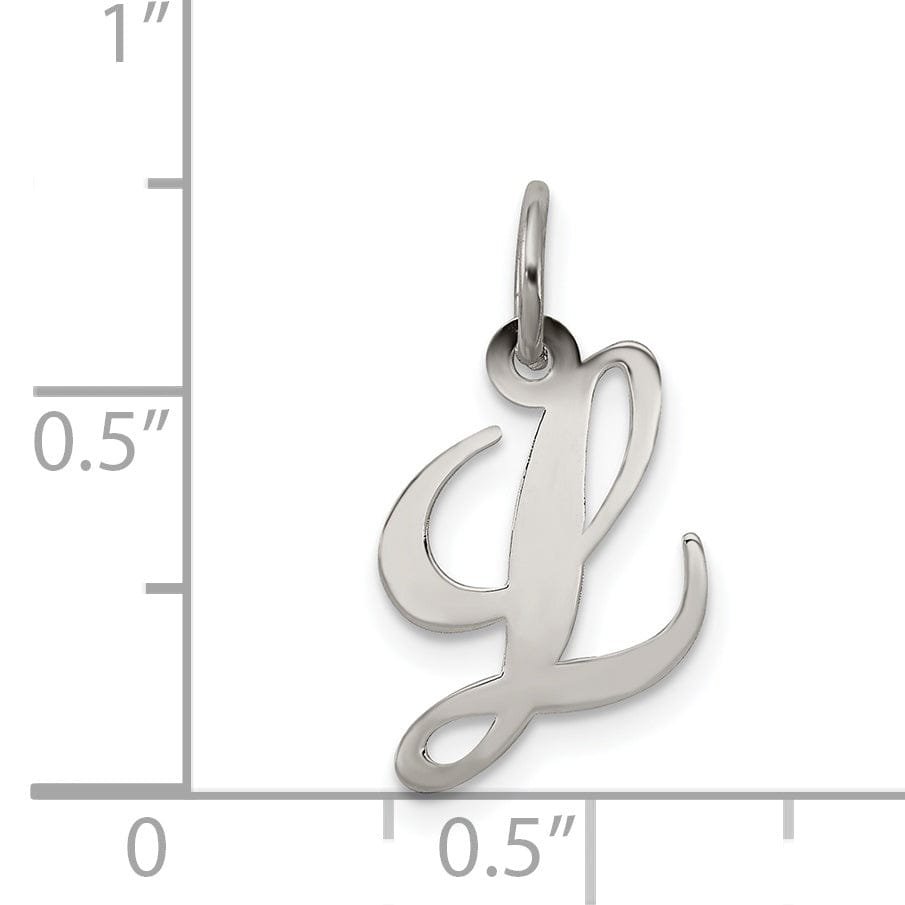 Lovely Rita's Pendants & Charms Silver Small Fancy Script Initial L Charm