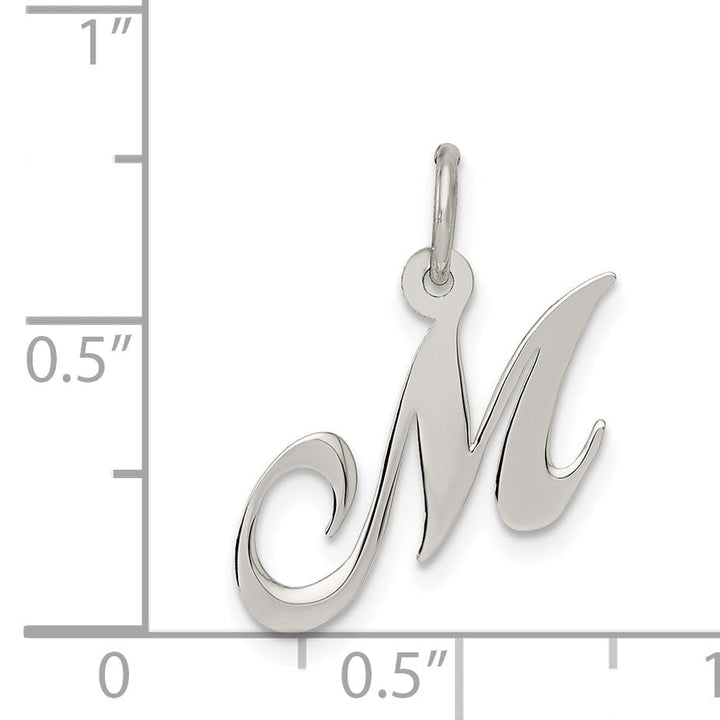 Lovely Rita's Pendants & Charms Silver Small Fancy Script Initial M Charm