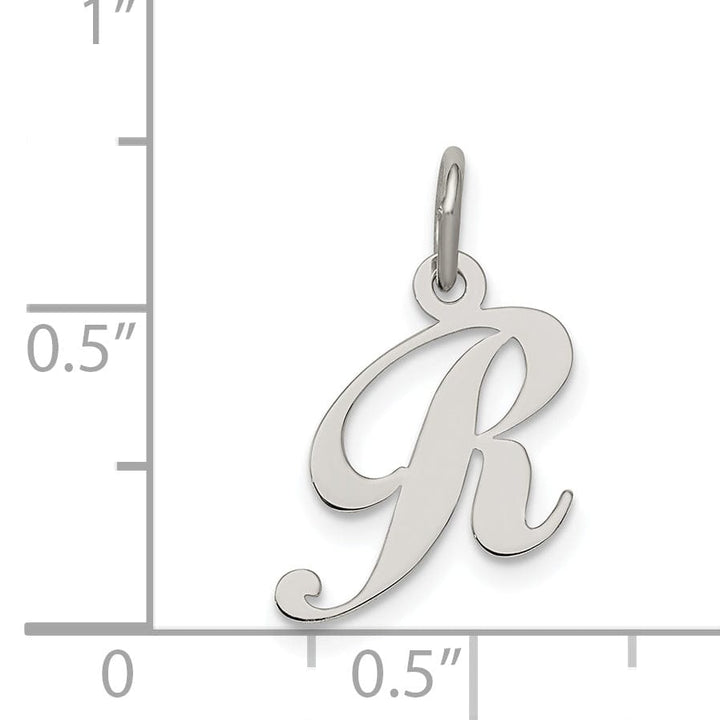 Lovely Rita's Pendants & Charms Silver Small Fancy Script Initial R Charm