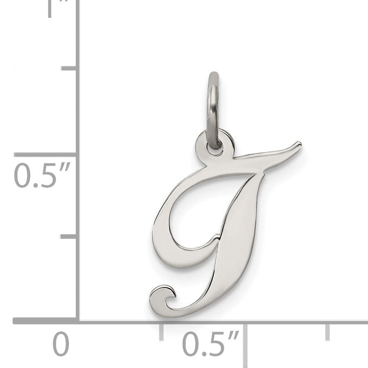 Lovely Rita's Pendants & Charms Silver Small Fancy Script Initial T Charm