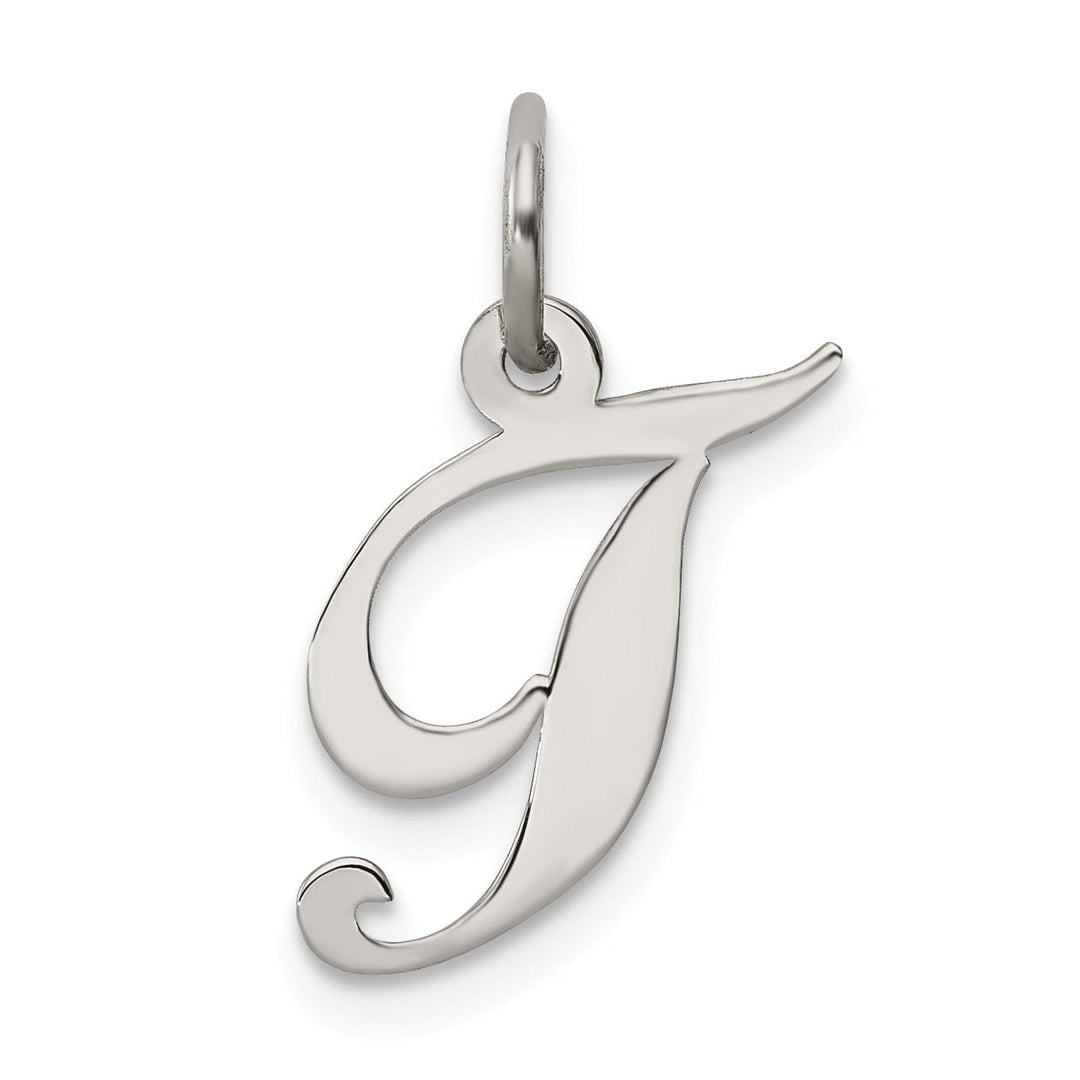 Lovely Rita's Pendants & Charms Silver Small Fancy Script Initial T Charm