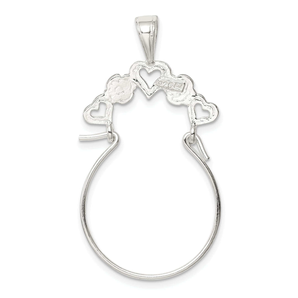Lovely Rita's Pendants & Charms Silver Solid Flower Heart Charm Holder Pendant