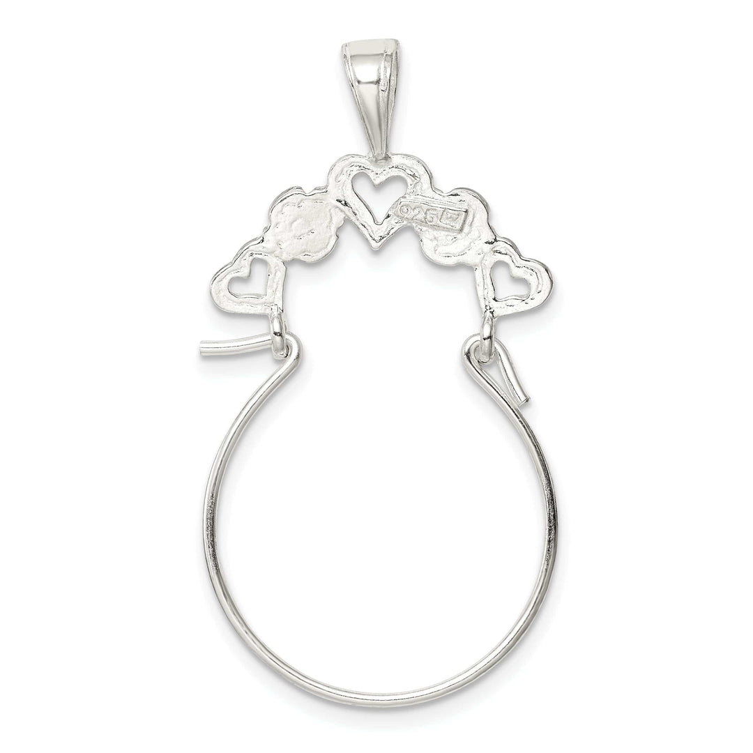Lovely Rita's Pendants & Charms Silver Solid Flower Heart Charm Holder Pendant
