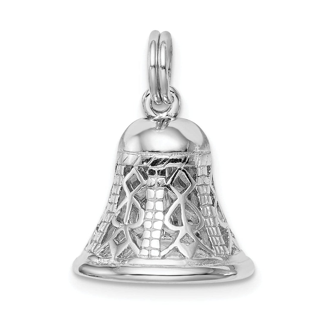 Lovely Rita's Pendants & Charms Silver Solid Moveable 3-D Filigree Bell Charm