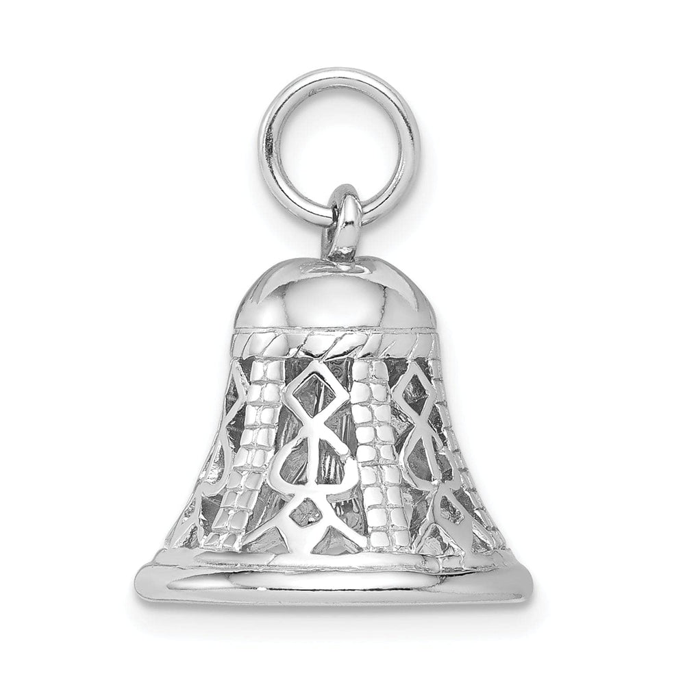 Lovely Rita's Pendants & Charms Silver Solid Moveable 3-D Filigree Bell Charm