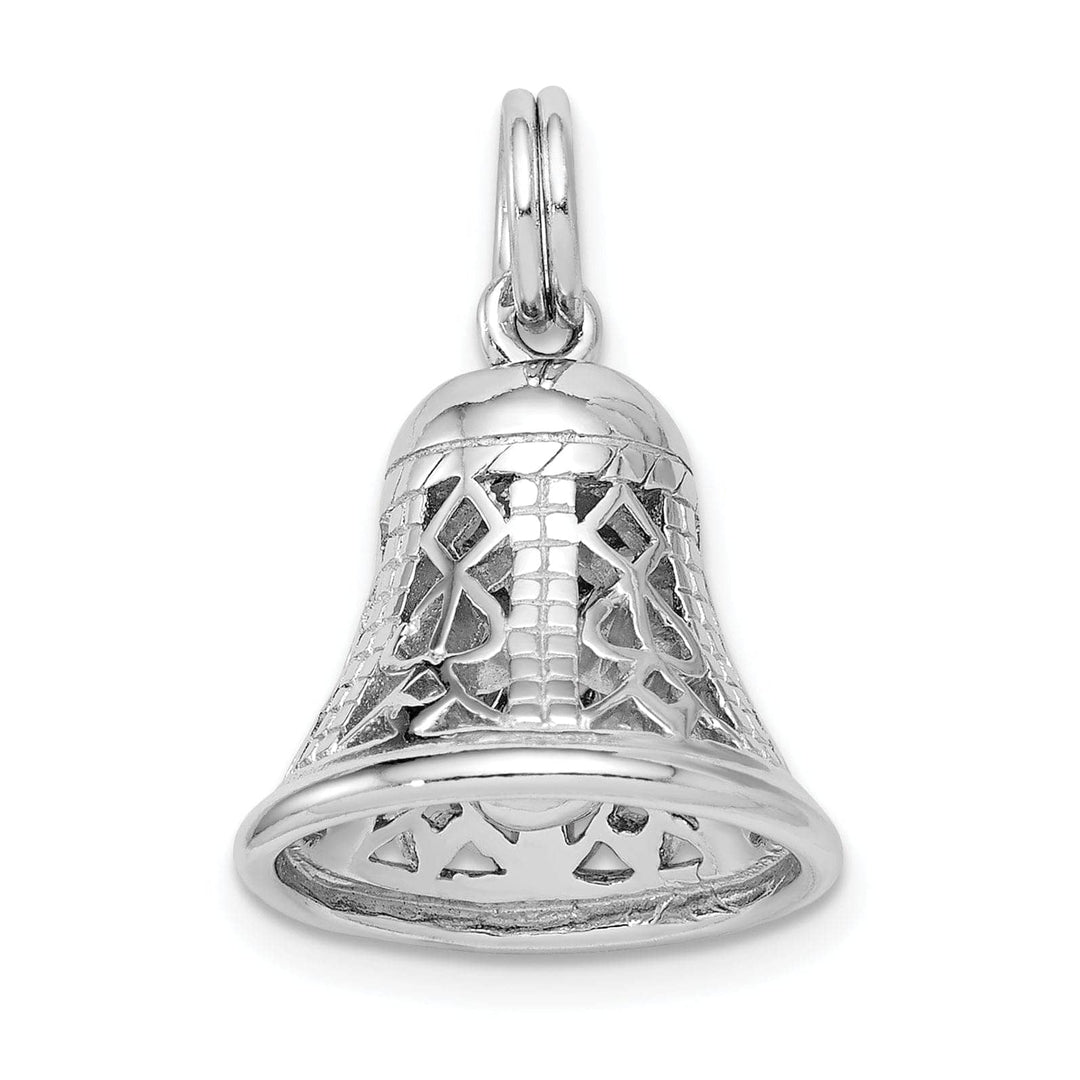 Lovely Rita's Pendants & Charms Silver Solid Moveable 3-D Filigree Bell Charm