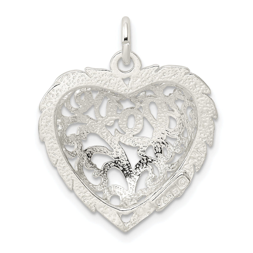 Lovely Rita's Pendants & Charms Silver Solid Polished D.C Concave Heart Charm
