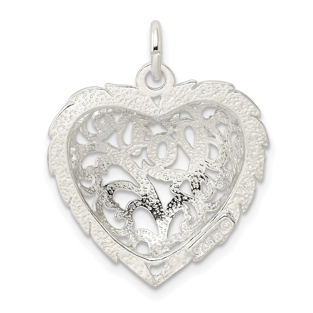 Lovely Rita's Pendants & Charms Silver Solid Polished D.C Concave Heart Charm