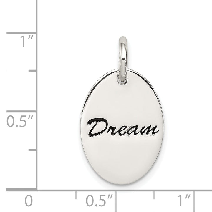 Lovely Rita's Pendants & Charms Silver Solid Polished Enamel Dream Oval Charm