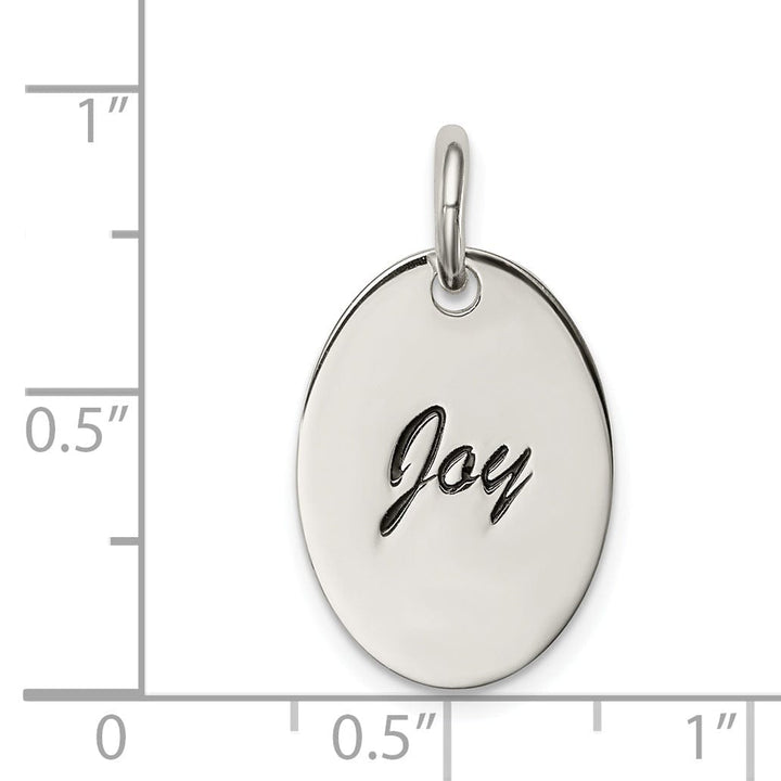 Lovely Rita's Pendants & Charms Silver Solid Polished Finish Joy Oval Pendant