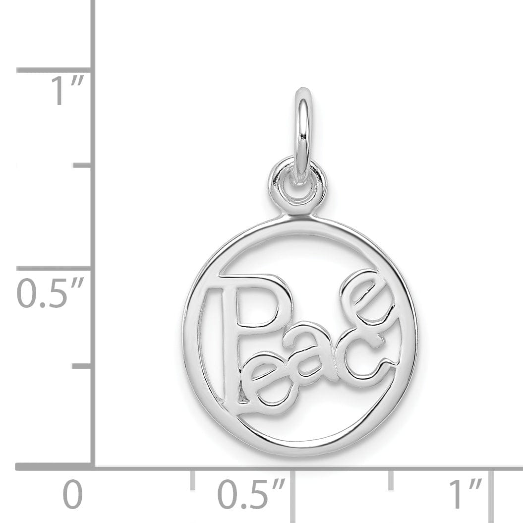 Lovely Rita's Pendants & Charms Silver Solid Polished Finish Peace Circle Charm