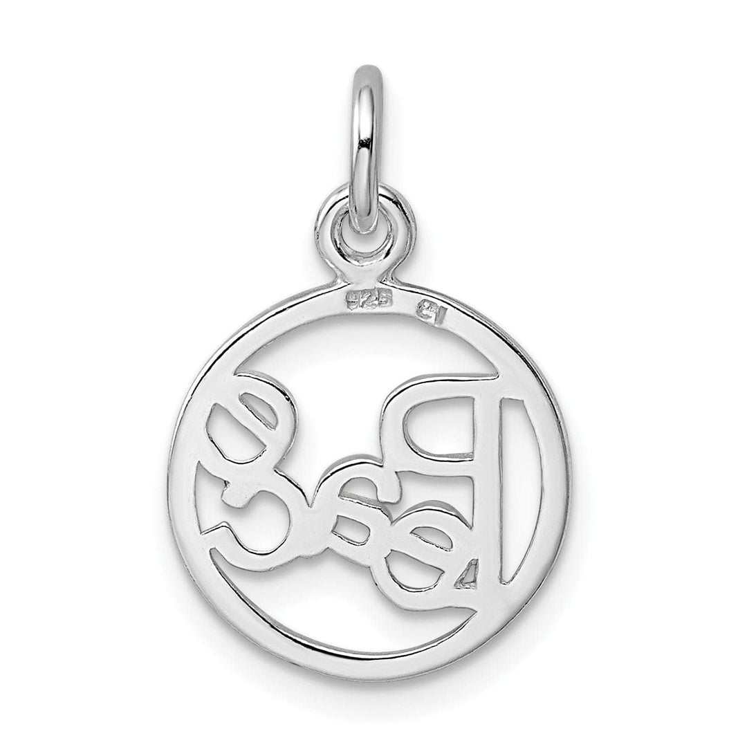 Lovely Rita's Pendants & Charms Silver Solid Polished Finish Peace Circle Charm