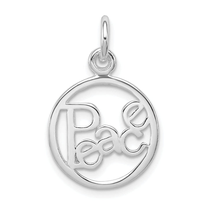 Lovely Rita's Pendants & Charms Silver Solid Polished Finish Peace Circle Charm