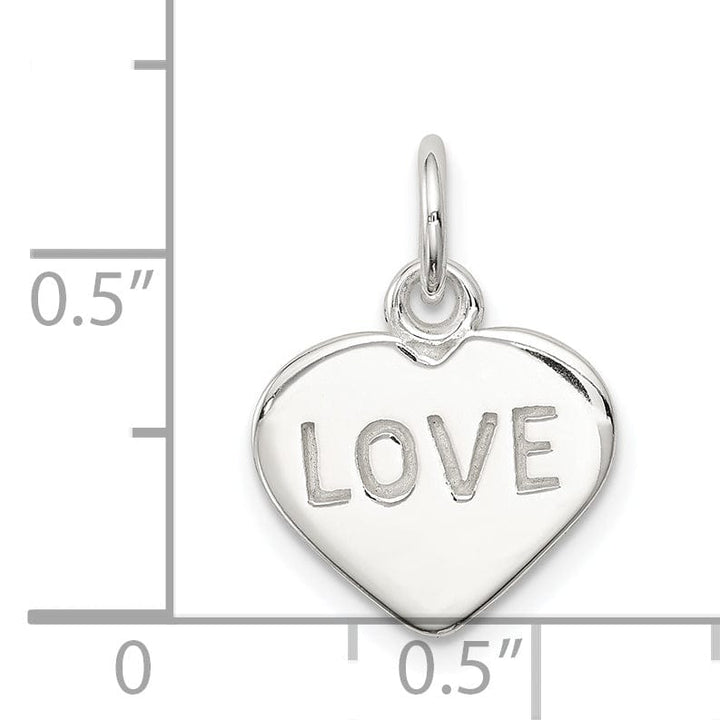 Lovely Rita's Pendants & Charms Silver Solid Polished Love Heart Charm Pendant