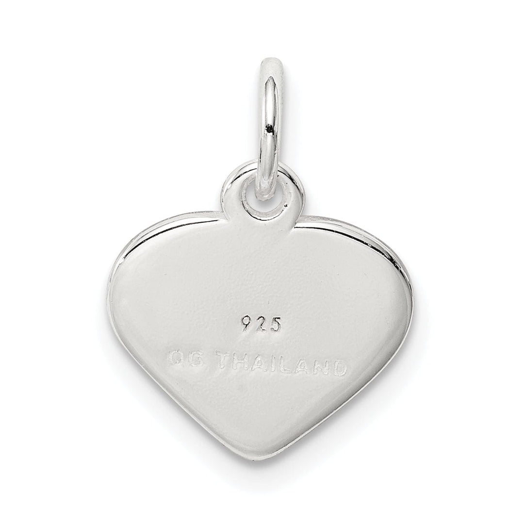 Lovely Rita's Pendants & Charms Silver Solid Polished Love Heart Charm Pendant