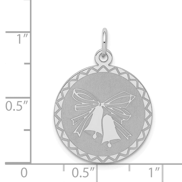 Lovely Rita's Pendants & Charms Silver Solid Polished Wedding Bells Disc Charm