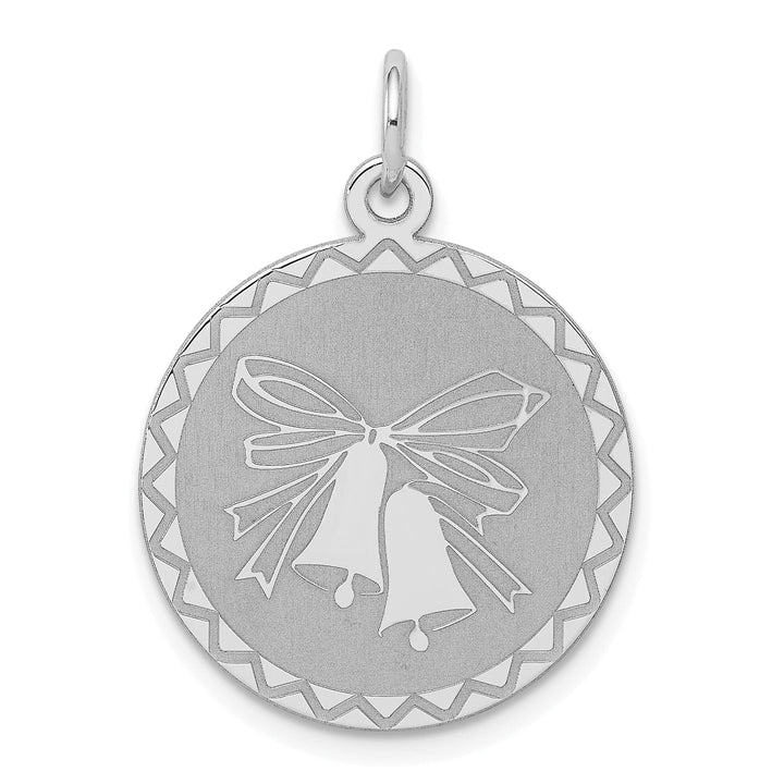 Lovely Rita's Pendants & Charms Silver Solid Polished Wedding Bells Disc Charm
