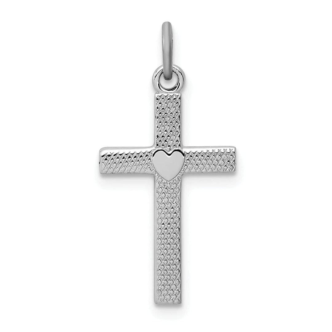Lovely Rita's Pendants & Charms Silver Texture Heart Design Latin Cross Pendant