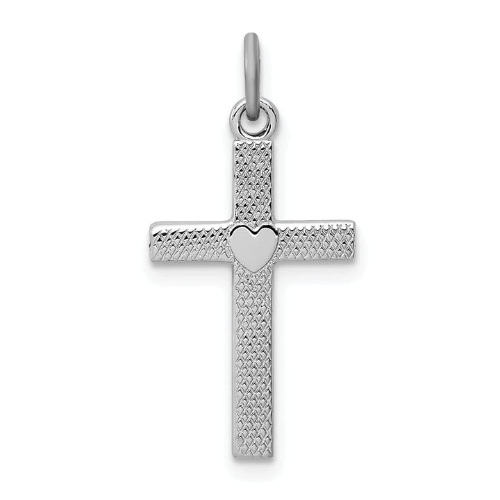 Lovely Rita's Pendants & Charms Silver Texture Heart Design Latin Cross Pendant
