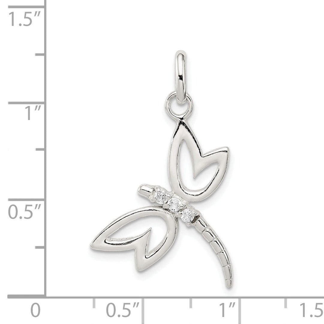 Lovely Rita's Pendants & Charms Silver With Cubic Zirconia Dragonfly Pendant