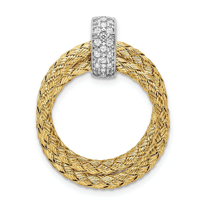 Lovely Rita's Pendants & Charms Silver Yellow Rhodium and C.Z Braided Pendant