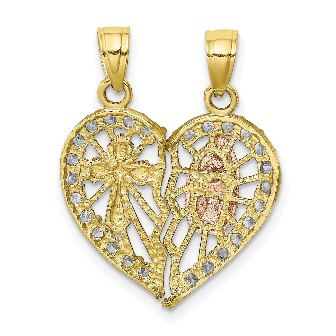 Lovely Rita's Pendants & Charms Solid 10K Two Tone Gold Blessed Mother Pendant