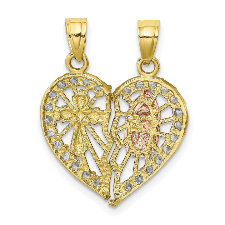 Lovely Rita's Pendants & Charms Solid 10K Two Tone Gold Blessed Mother Pendant