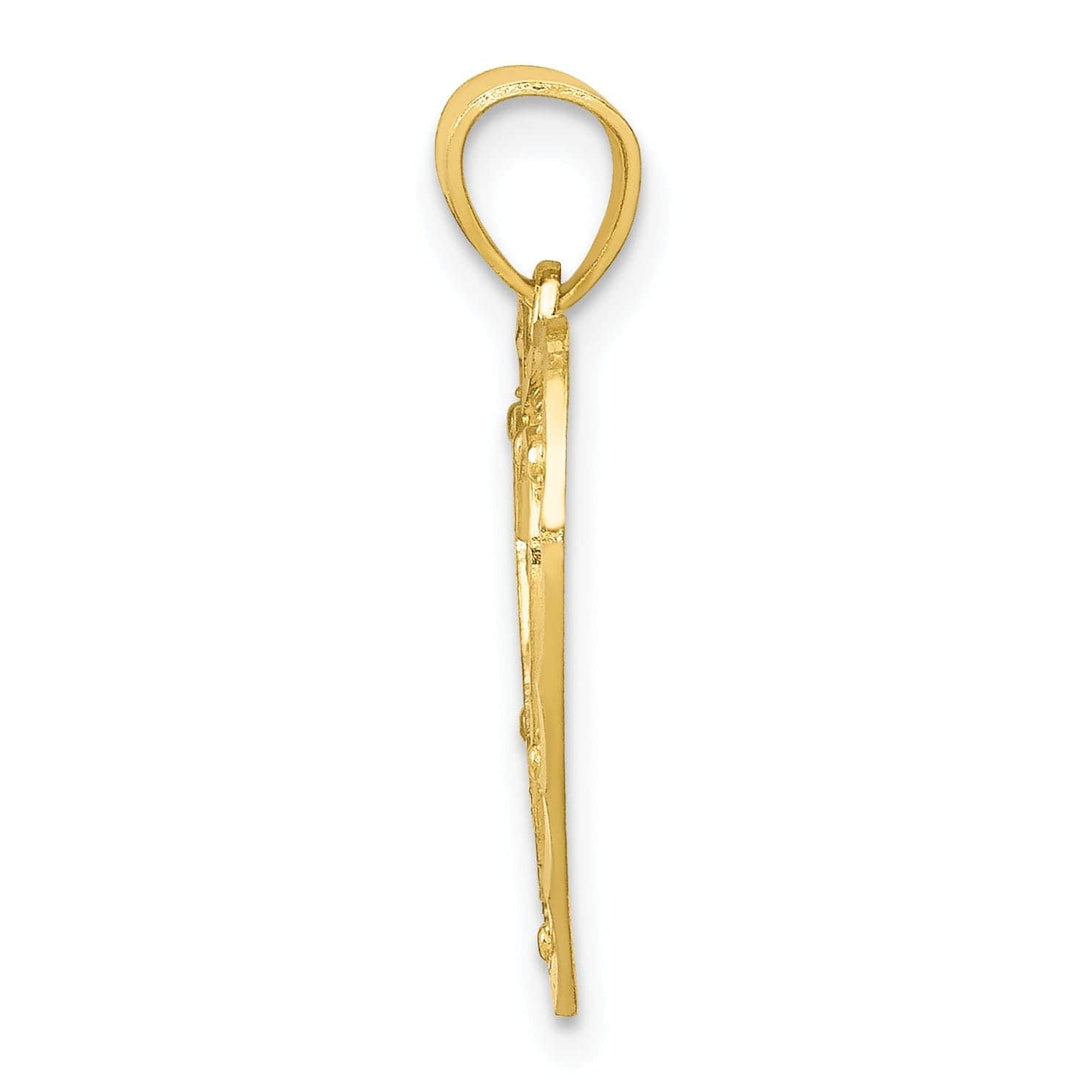 Lovely Rita's Pendants & Charms Solid 10k Two Tone Gold Mom Heart Charm Pendant