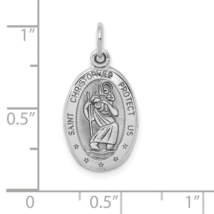 Lovely Rita's Pendants & Charms Solid 10K White Gold St. Christopher Medal Pendant