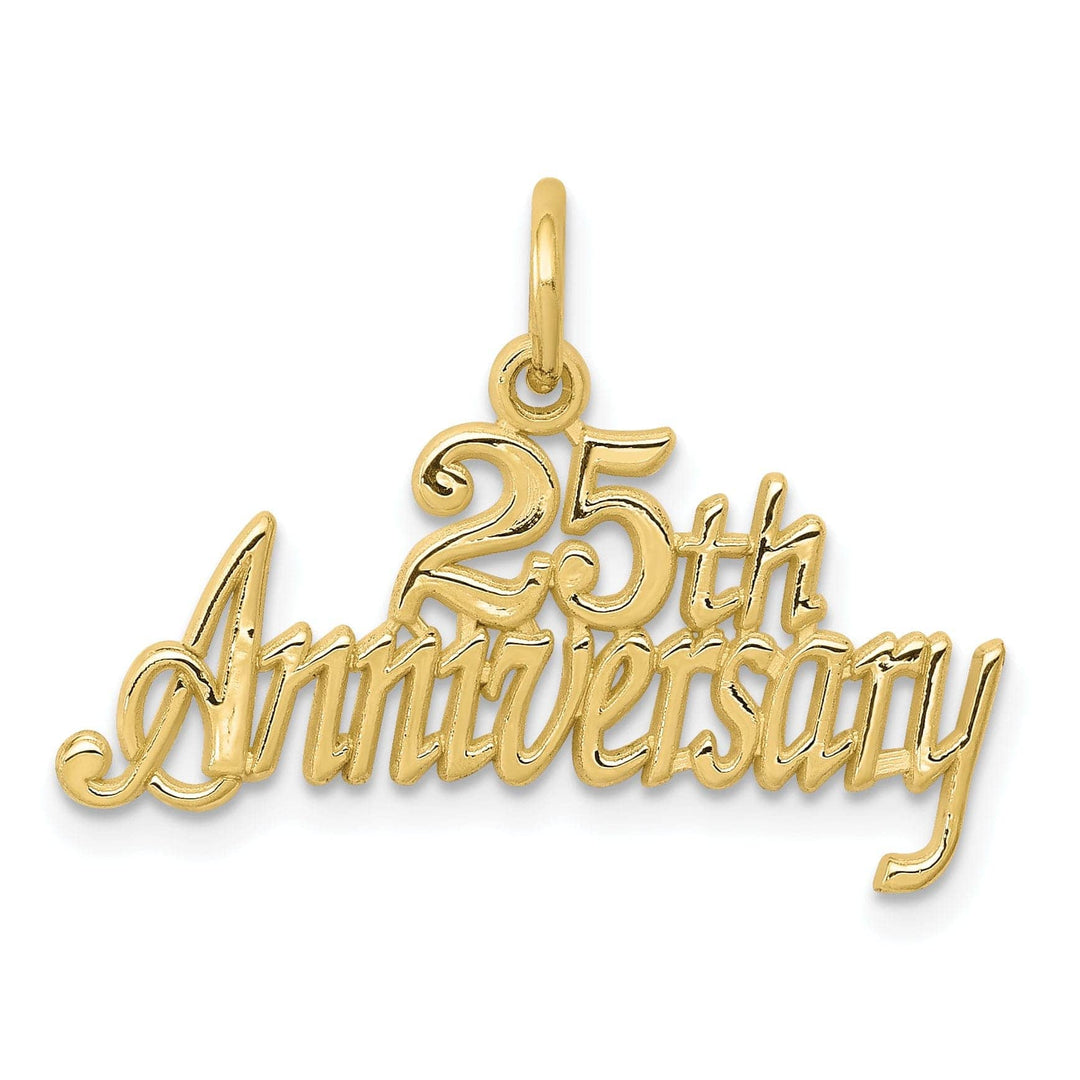 Lovely Rita's Pendants & Charms Solid 10k Yellow Gold 25Th Anniversary Pendant